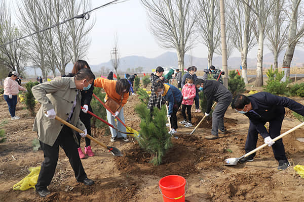 学院组织教职工开展义务植树暨党支部活动