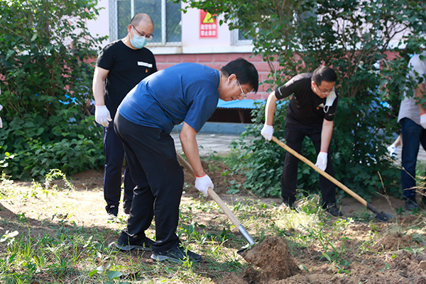 学院组织党员开展校园环境美化义务劳动