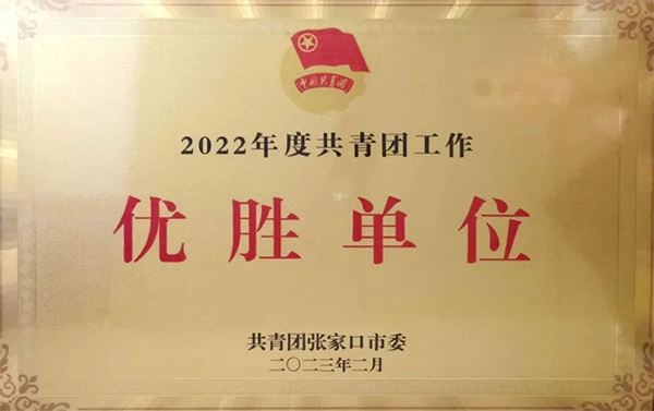 喜报 | 万象城官网荣获2022年度张家口市共青团工作优胜单位